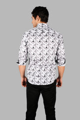 Grey Geometric Print Shirt