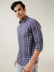 Grey Checkered Regular Fit Shirt