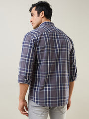 Grey Checkered Regular Fit Shirt