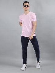 Pink Textured Knitted T-Shirt