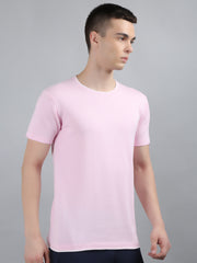 Pink Textured Knitted T-Shirt