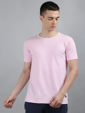 Pink Textured Knitted T-Shirt Tim Paris