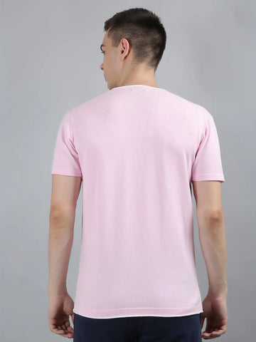 Pink Textured Knitted T-Shirt Tim Paris