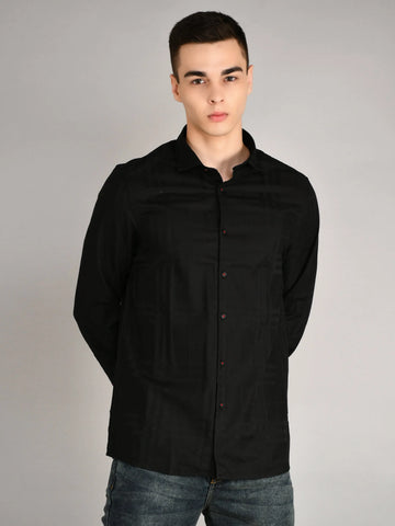 Black Striped Regular Fit Shirt TIM PARIS