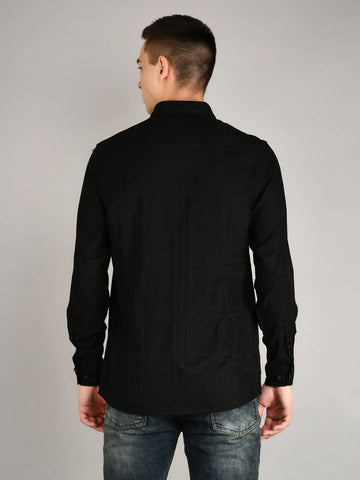 Black Striped Regular Fit Shirt TIM PARIS