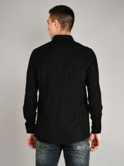 Black Striped Regular Fit Shirt
