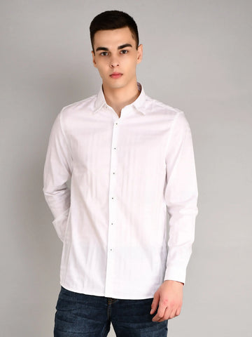 White Striped Regular Fit Shirt TIM PARIS