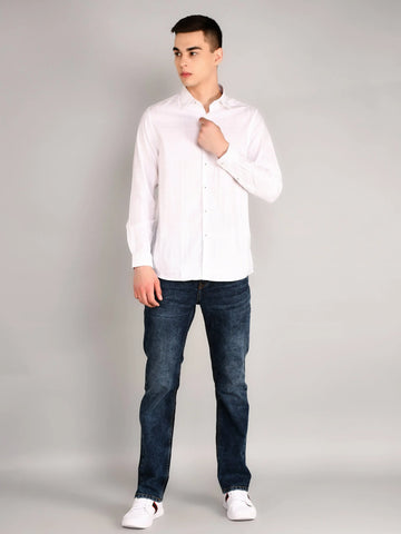 White Striped Regular Fit Shirt TIM PARIS