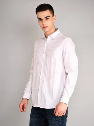 White Striped Regular Fit Shirt TIM PARIS