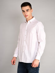 White Striped Regular Fit Shirt