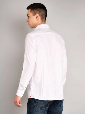 White Striped Regular Fit Shirt TIM PARIS