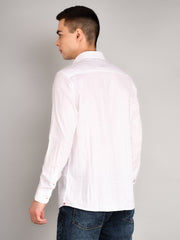 White Striped Regular Fit Shirt