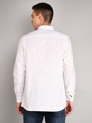 White Sand Striped Regular Fit Shirt