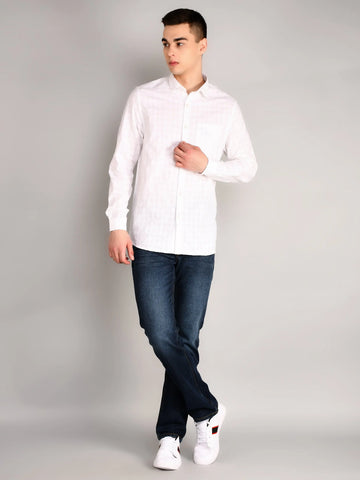 White Sand Striped Regular Fit Shirt TIM PARIS