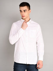 White Sand Striped Regular Fit Shirt