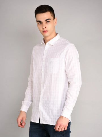 White Sand Striped Regular Fit Shirt TIM PARIS