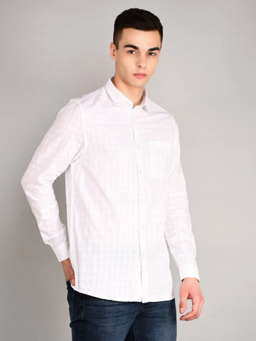White Sand Striped Regular Fit Shirt TIM PARIS