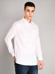 White Sand Striped Regular Fit Shirt