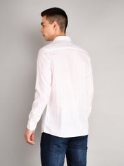 White Sand Striped Regular Fit Shirt
