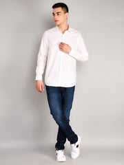 White Sand Striped Regular Fit Shirt