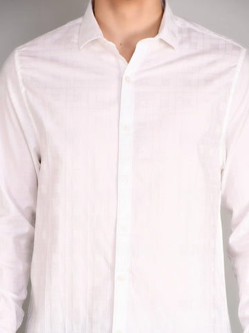 White Sand Striped Regular Fit Shirt TIM PARIS