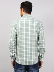 Green Checkered Regular Fit Shirt
