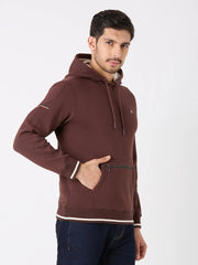 Chocolate Plum Printed Regular Fit Hoodie TIM PARIS