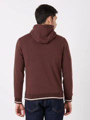 Chocolate Plum Printed Regular Fit Hoodie TIM PARIS