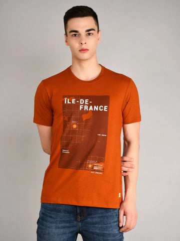 Ile de France Red Printed T-Shirt Tim Paris