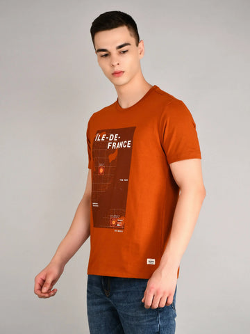 Ile de France Red Printed T-Shirt Tim Paris