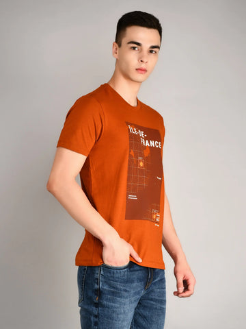 Ile de France Red Printed T-Shirt Tim Paris