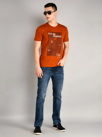 Ile de France Red Printed T-Shirt Tim Paris