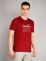 Traverse Maroon Graphic Print T-Shirt