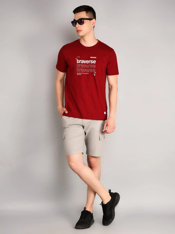 Traverse Maroon Graphic Print T-Shirt Tim Paris