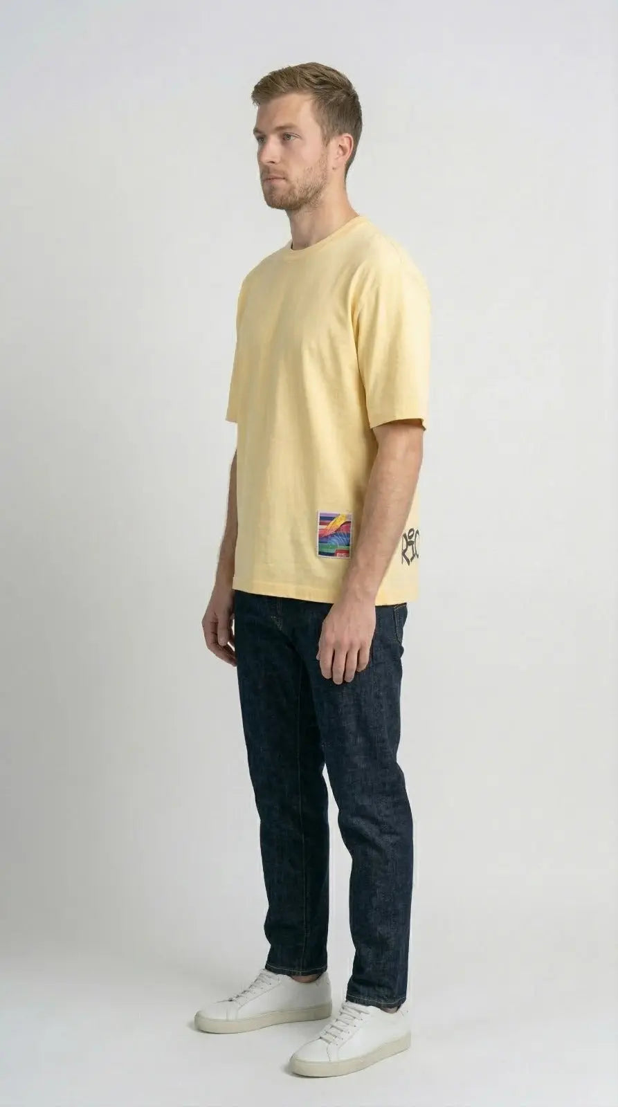 YELLOW ROUND NECK PRINT T-SHIRT Tim Paris