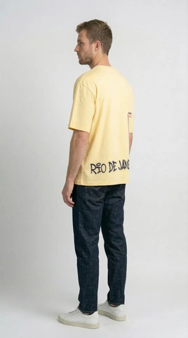 YELLOW ROUND NECK PRINT T-SHIRT Tim Paris