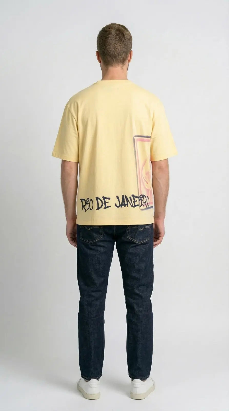 YELLOW ROUND NECK PRINT T-SHIRT Tim Paris