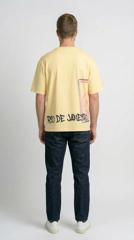 YELLOW ROUND NECK PRINT T-SHIRT Tim Paris