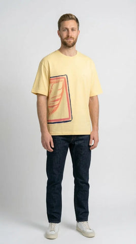 YELLOW ROUND NECK PRINT T-SHIRT Tim Paris