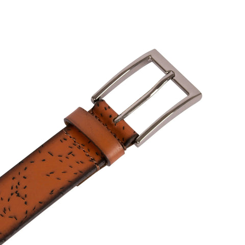 Tan Textured Leather Belt for men Tim Paris