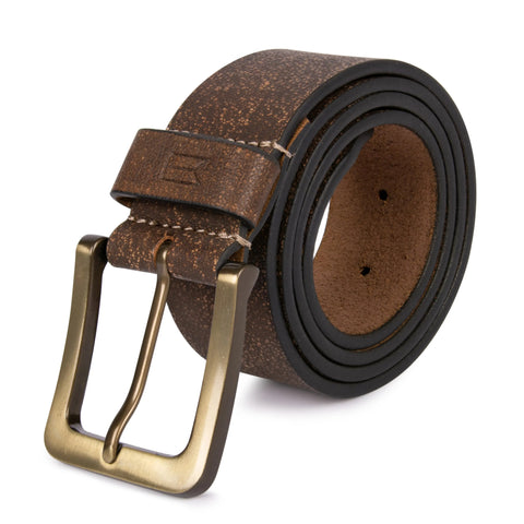 Solid Brown Textured Leather Belt for men Tim Paris