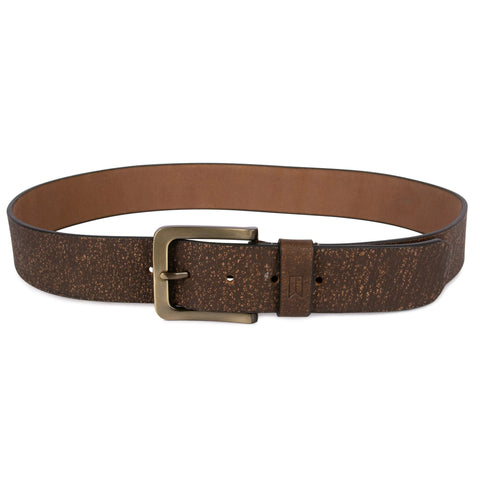 Solid Brown Textured Leather Belt for men Tim Paris