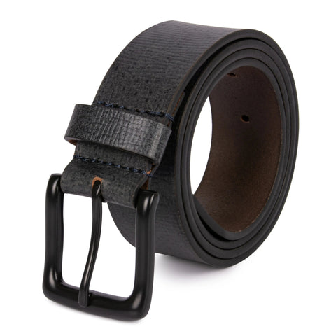 Genuine Black Textured Leather Belt for men Tim Paris