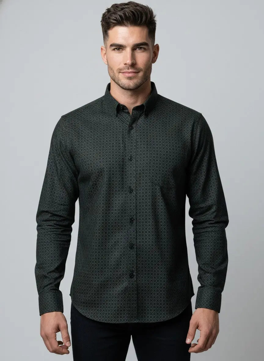 Green Print Shirt Tim Paris