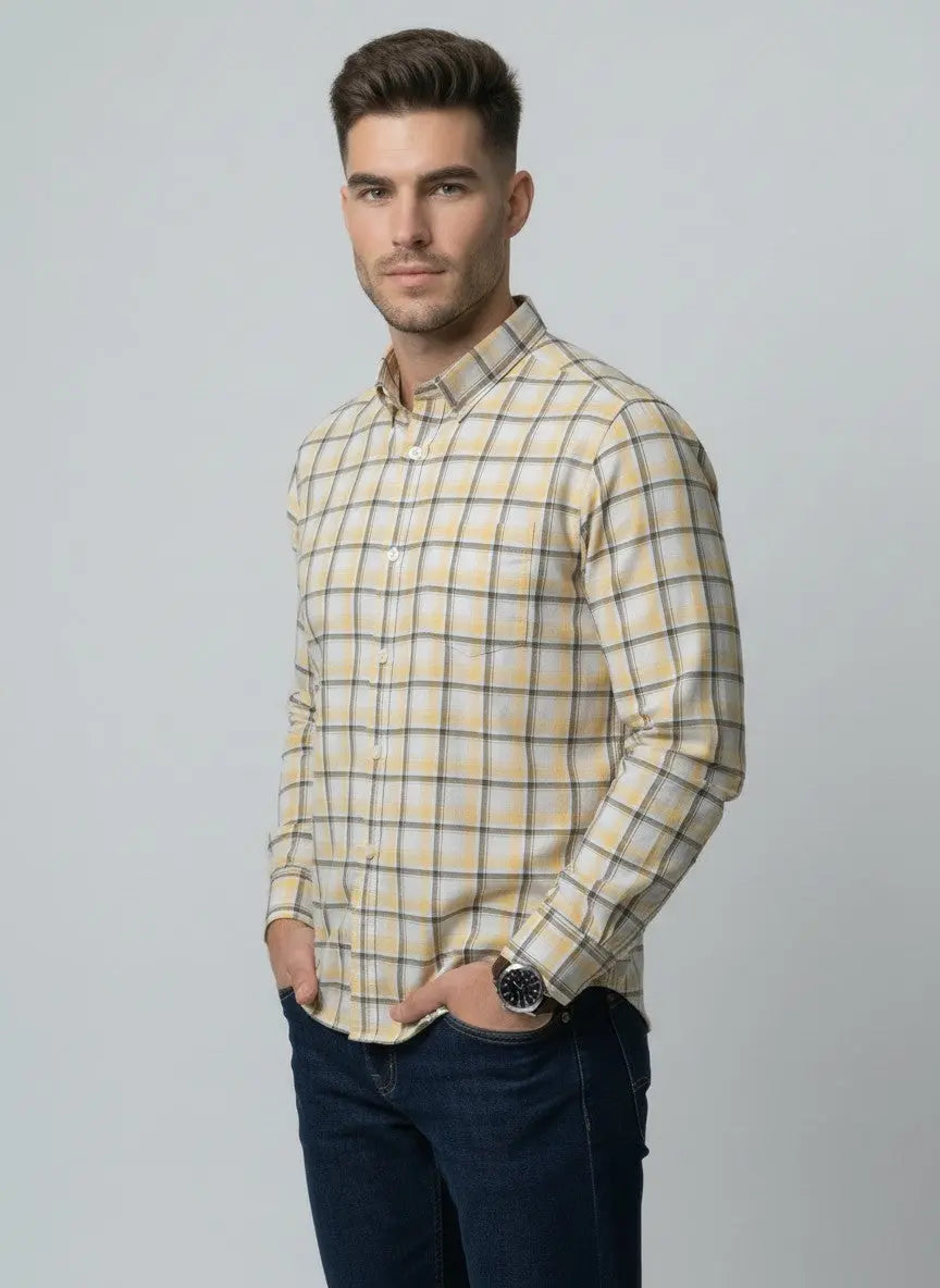YELLOW CHECKS SHIRT Tim Paris