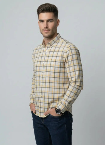 YELLOW CHECKS SHIRT Tim Paris