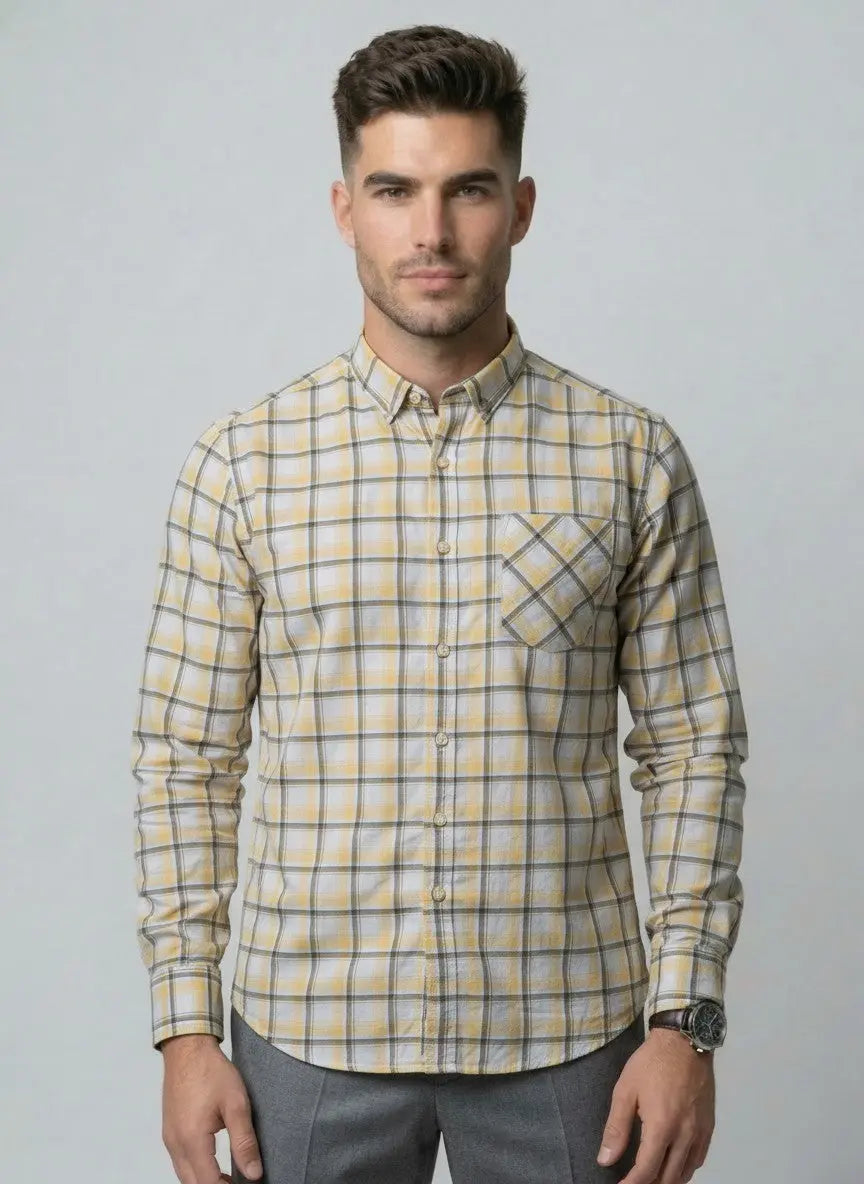 YELLOW CHECKS SHIRT Tim Paris
