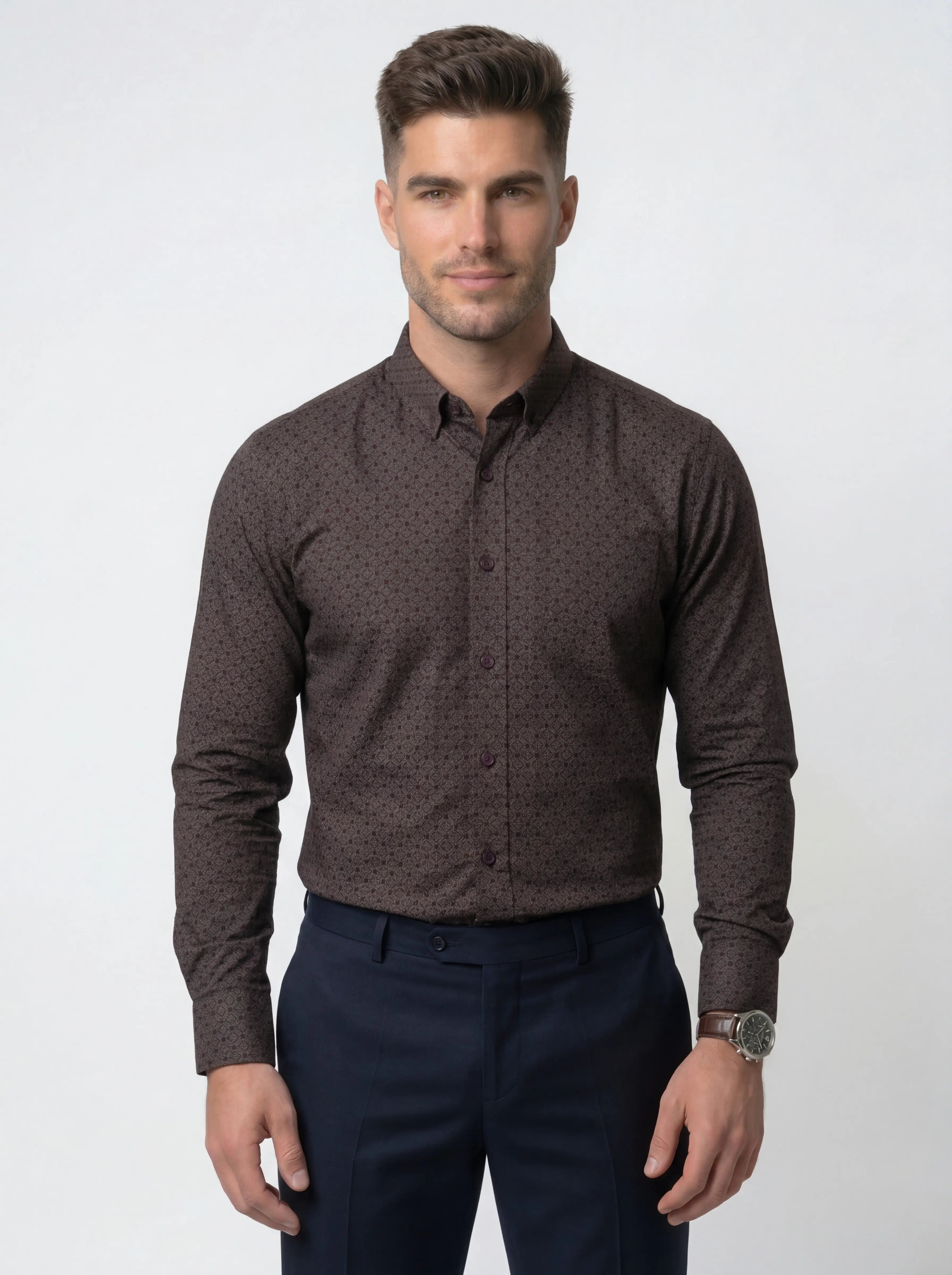 PURPLE PRINT SHIRT Tim Paris