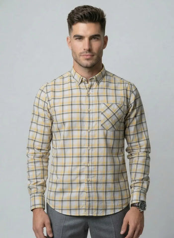 YELLOW CHECKS SHIRT Tim Paris