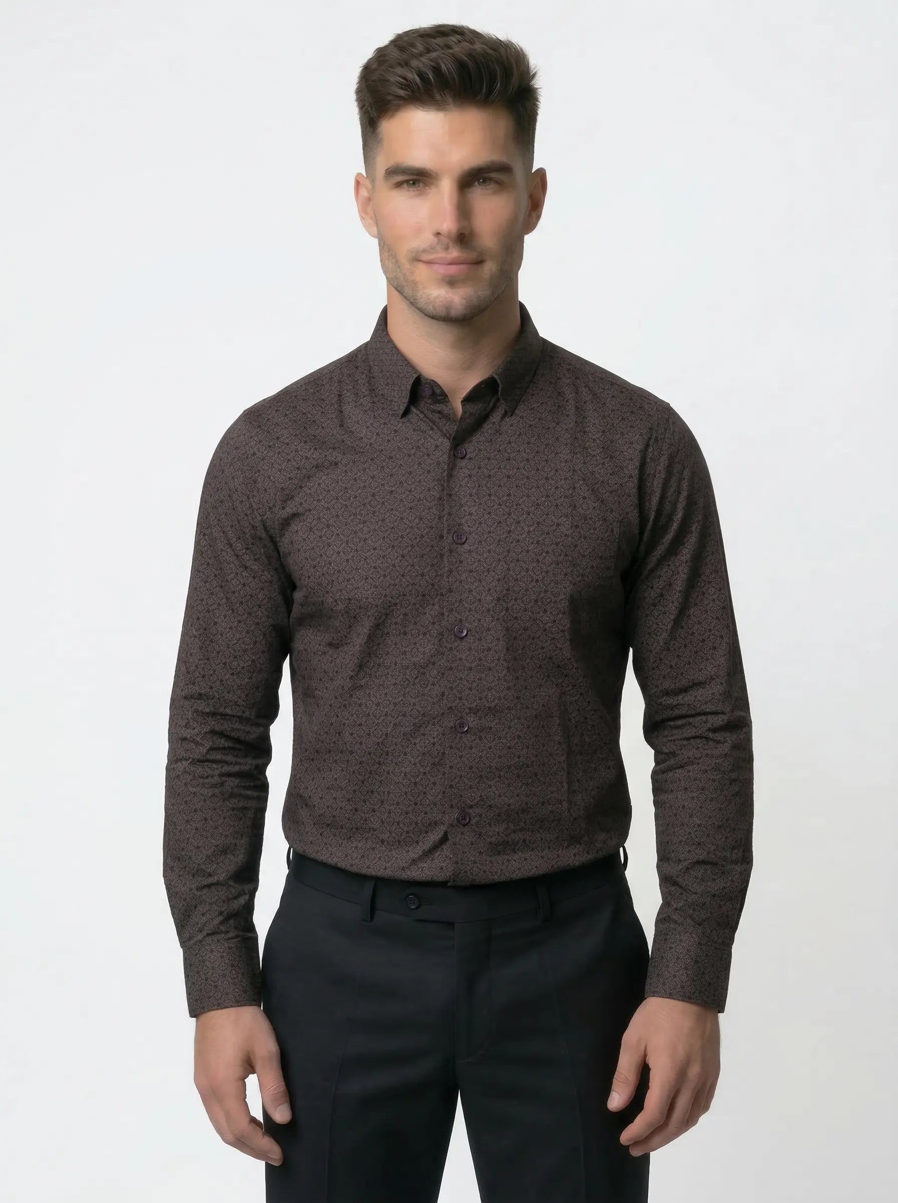 PURPLE PRINT SHIRT Tim Paris